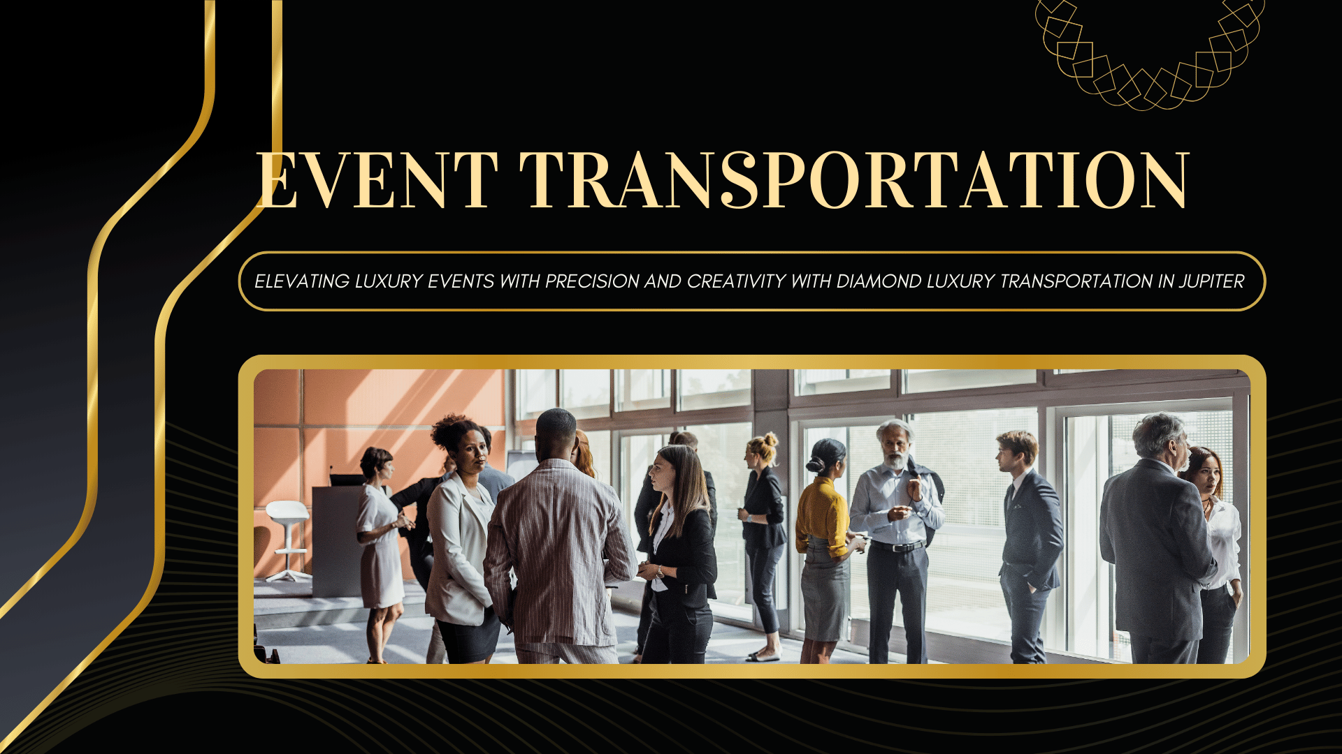 Black And Gold Elegant Event Planning Presentation by Diamond Luxury Transportation Jupiter florida